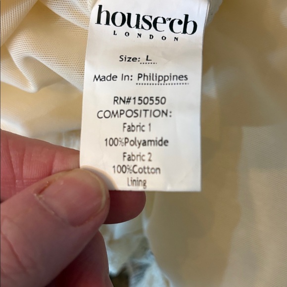 House of CB 'Sorrel' Tulle Asymmetric Minidress Ivory Large NWT - Picture 9 of 11